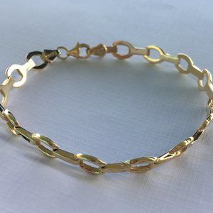 COPY - 14K SOLID YELLOW GOLD OPEN LINK CHAIN BRAC…